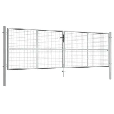 Zdjęcie produktu dla Brama ogrodowa ocynkowana stalowa 400x125 cm srebrna