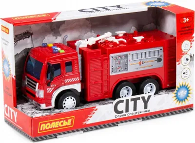 Obrázok produktu pre Polesie 86396 "Mestské" Auto - Hasičské, Zotrvačné (So Svetlom A Zvukom) V Krabici