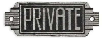 Produktbild von Ein gusseisernes Art-Déco-Schild mit der Aufschrift „Privat“ Replikat Retro Design Dekoration