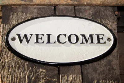 Produktbild von Nostalgisches Schild "Welcome" aus Gusseisen
