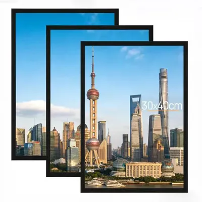 Produktbild von 3 Pack Bilderrahmen 30x40, Schwarz Rahmen 30x40, Picture Frame für Fotos, Bilder, Poster