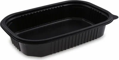 Produktbild von 50x Mikrowellenschalen schwarz 'M' 850 ml - 22x15x4,5 cm