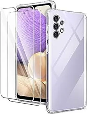 Produktbild von Hülle für Samsung Galaxy A32 5G transparent 2x gehärtetes Glas Schutz