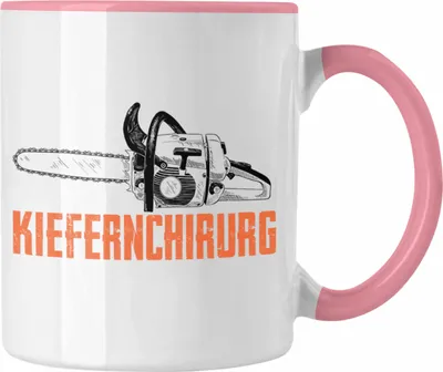 Produktbild von Trendation - Holzarbeiter Tasse Geschenk Forstwirt Spruch Waldarbeiter Lustige Geschenkidee für Tischler oder Baumfäller (Rosa)