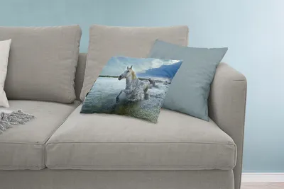 Produktbild von MuchoWow® Zierkissen Sofakissen Wohnzimmer Dekokissen 60x40 cm Pferd - Wasser - Tropfen - Kopfkissen - Polster mit Foto