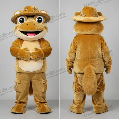 Obrázek produktu pro Zlatý MASTICOT široce se usmívající plyšový maskot žáby