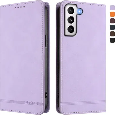 Produktbild von Hülle für Samsung Galaxy S21+ 5G, Retro Kunstleder Ständer Klapphülle mit Kartenfächer und Magnetische Violett