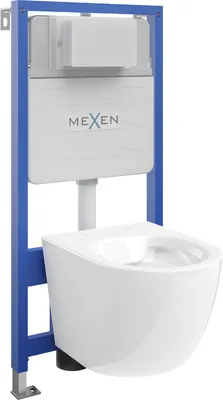 Zdjęcie produktu dla Mexen zestaw podtynkowy WC stelaż Fenix Slim z miską WC Lena, biały - 6103322XX00