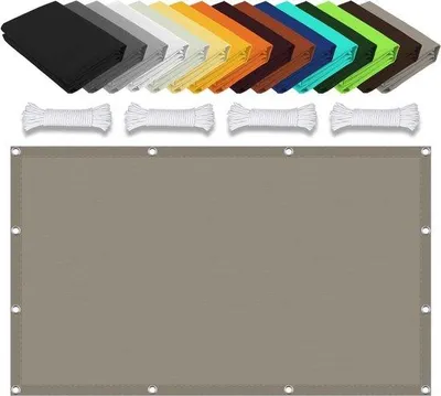 Produktbild von Wasserdichter Sonnenschirm für Terrassen - Außenleben - 98 % UV-Block - 90 x 150 cm - Braun