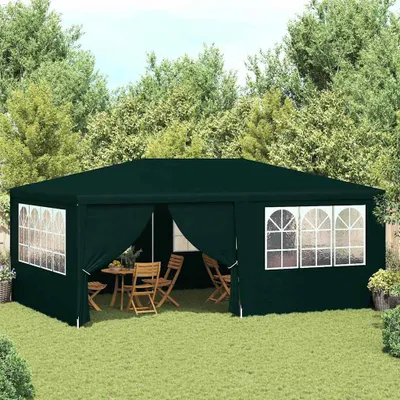 Produktbild von vidaXL Profi-Partyzelt mit Seitenwänden 4×6 m Grün 90 g/m²