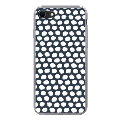 Produktbild von MuchoWow® Handyhülle Schutzhülle Hülle für iPhone 8 Tupfen - Muster - Weiß Silikon Softcase Handy Hülle - Schutzhaube
