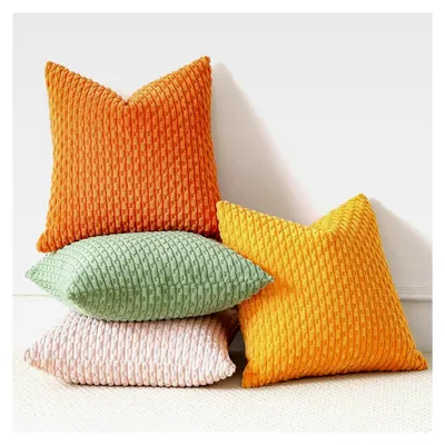 Produktbild von 4er Set Kissenbezüge aus Kordsamt, Dekorative Zierkissenbezüge, Weiche Kissenhüllen für Sofa, Schlafzimmer und Wohnzimmer (Bunt, 40x40 cm)