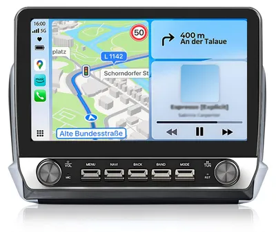 Image de Autoradio Android pour Peugeot 208 2008 2012-2018 Wireless CarPlay Android Auto 4G WiFi GPS Navi 8 cœurs RDS DSP DAB+ BT 10,1 pouces 6+128 Go