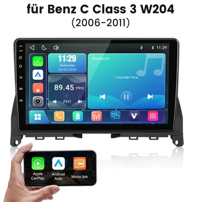 Image de Autoradio Junsun 9 pouces pour Mercedes-Benz Classe C W204 (2006-2011) – Système Linux, CarPlay sans fil & Android Auto, VI-LINK, Bluetooth