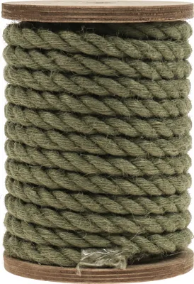 Produktbild von Juteband Jutekordel Dekoband Olivgrün Ø7mm 5m - Naturfaser für Deko & Basteln
