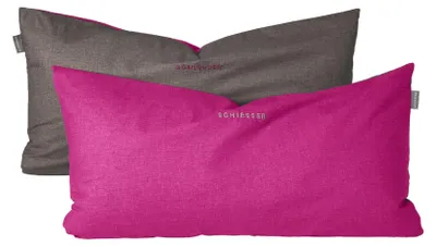Produktbild von SCHIESSER Kissenhüllenset Doubleface | Zweifarbig | Renforcé | 2-teilig | 100% Baumwolle | Angenehm weich & glatt | YKK-Reißverschluss | 40x80 cm | Fuchsia-Anthrazit