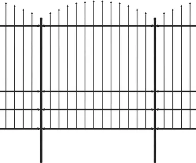 Produktbild von vidaXL Gartenzaun mit Speerspitze Stahl 1248 x 200 cm Schwarz