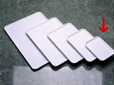 Produktbild von 1x Serviertablett weiß Serviertablett, Tablettwagen