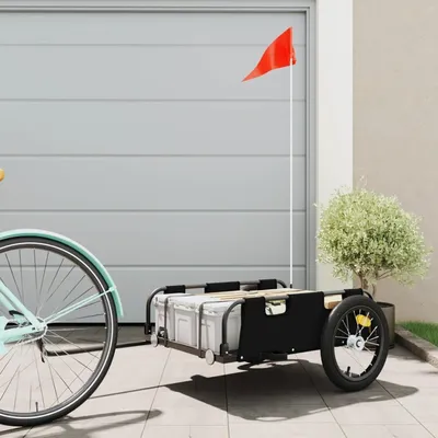 Immagine prodotto di Rimorchio per cani da bicicletta - Trasporto sicuro - Struttura in ferro robusta - 73 x 53 cm - Nero