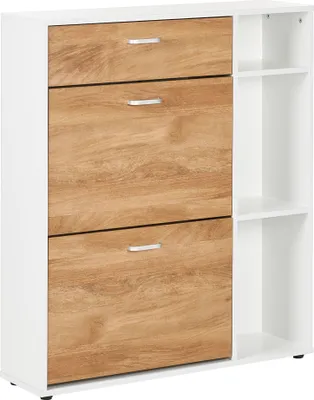 Zdjęcie produktu dla BELIANI Szafka na buty jasnobrązowy płyta wiórowa dwie przegrody szuflada półki nowoczesny design do przedpokoju