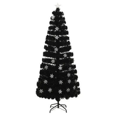 Immagine prodotto di vidaXL Albero di Natale con fiocchi di neve LED nero 210 cm fibra ottica