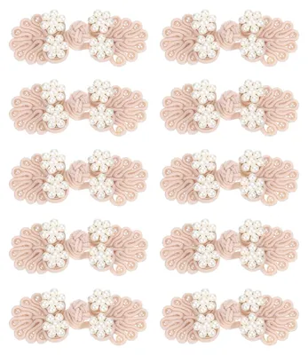 Productafbeelding van Chinese knoopknopen - Voor het naaien - 10 paar - Lotus roze - 60x25 mm