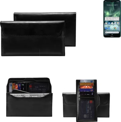 Produktbild von K-S-Trade Handy Hülle kompatibel mit Nokia 7.2 Schutz Hülle Tasche Schutz Case Handytasche Kunstleder schwarz, 1x