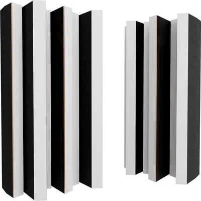 Immagine prodotto di Set da 8 diffusori acustici | Diffusione e assorbimento del suono bidimensionale | 50x25 cm | Controllo del rumore e riduzione dell'eco | [Arto-HALF | Bianco]