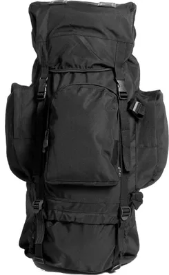 Produktbild von RECOM Tourenrucksack 88 Liter Schwarz mit Regenhülle und Alu-Rahmen 39x21x75 cm