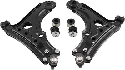 Image de 4 piššces : bras transversal, articulation de support, barre d'accouplement avant pour VW Polo 6N2, Lupo, Seat Arosa 6H1
