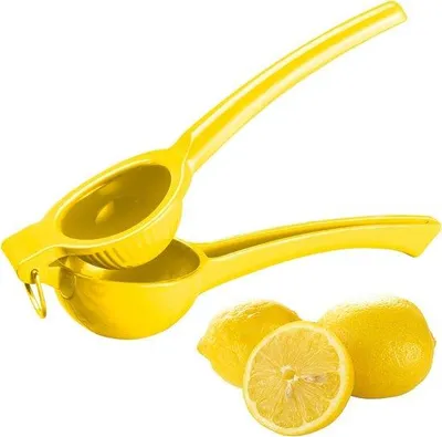Obrázek produktu pro Ručně vyrobený kovový odšťavňovač na citrusové plody, průměr 7 cm, žlutý