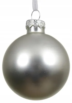Produktbild von Silberne Christbaumkugel aus Glas, 8 cm, glänzender Weihnachtsbaumschmuck, 1 Stück