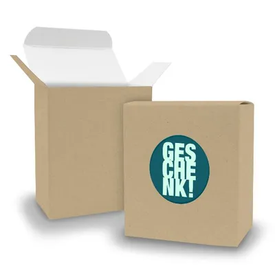 Produktbild von SET Geschenk (Motiv3) 24xFaltschachtel Quader BRAUN + Sticker