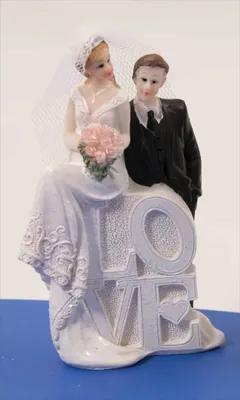 Immagine prodotto di Statuetta sposa e sposo con scritta love Variante 1