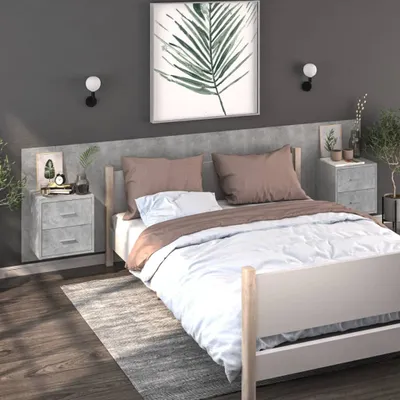 Obrázok produktu pre vidaXL Nástenné nočné stolíky 2 ks. Betónová sivá
