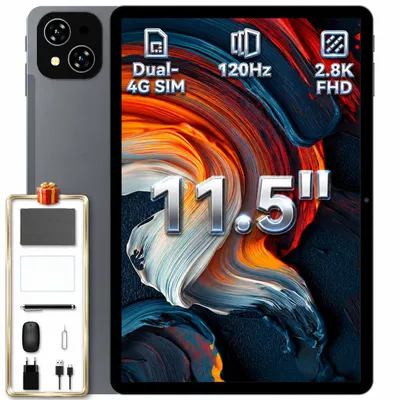 Produktbild von KOBONA-Kingrid T12 Pro 11,5" 2,8K 120Hz, Dual 4G SIM, 8000mAh, 32GB(8+24) RAM+256GB ROM, Android 16, Helio G100, 13MP+8MP Dual Kamera, 2TB Erweiterung
