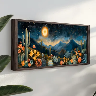 Produktbild von Wallity, AI104, Dekoratives gerahmtes MDF-Gemälde, Mehrfarbig, 100 % MDF, 40 x 120 x 3,5 cm
