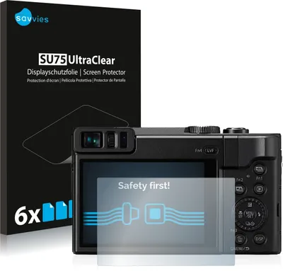 Produktbild von 6x Für Panasonic Lumix DC-TZ91 Schutzfolie Savvies Displayschutz Display Schutz Folie Klar Transparent