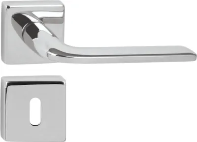 Produktbild von DOMINO Türgriff Drückergarnitur BB-Buntbart Set | Vierkant-Rosette | Türklinke für Zimmertür, Bürotür, Kellertür & Innentür | Türbeschläge aus Znal | Bronze Türdrückergarnitur | VITTORIA-QR M6