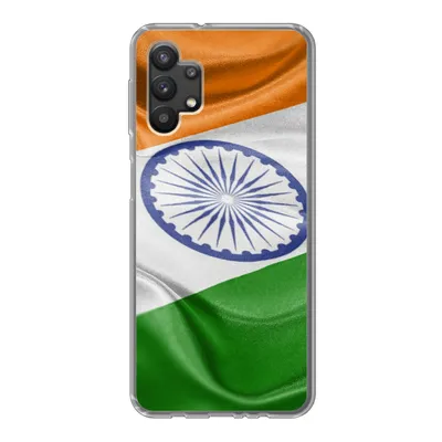 Produktbild von MuchoWow® Handyhülle Schutzhülle Hülle für Samsung Galaxy A32 5G Nahaufnahme der Flagge von Indien Silikon Softcase Handy Hülle - Softcase