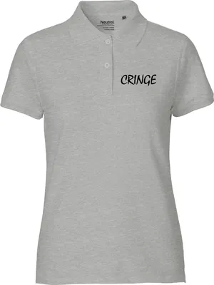 Produktbild von Huuraa Damen Polo Shirt Cringe Jugendwort XL Sport Grey Bio Baumwolle Fairtrade Poloshirt Geschenkidee