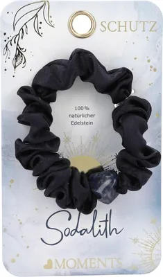 Produktbild von Depesche Moments Premium Scrunchie mit Sodalith Herz, blau, Natürlicher Edelstein, Haargummi, 1 Stück