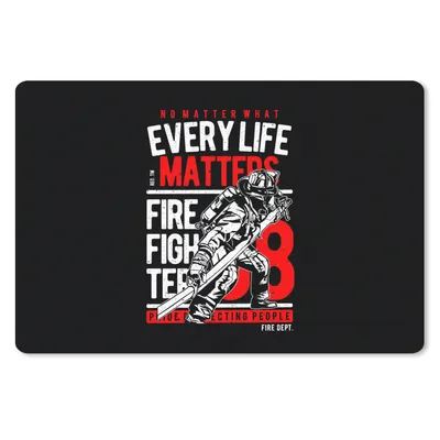 Produktbild von MuchoWow® Mauspad Mousepad Mancave - Feuerwehr - Vintage - Rot - Schwarz 27x18 cm - Mousepads - Maus Mat - Pad - Mausunterlage - Büroartikel - Desk Matten