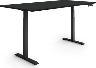 Produktbild von ESMART Germany EZX-132BB 160x80cm Schwarz Ergonomischer Steh-Sitz-Schreibtisch Stufenlos elektrisch höhenverstellbar 60,5-125,5 cm 3 x Memory Aktivitätserinnerung USB Ladeport Schnelle Montage