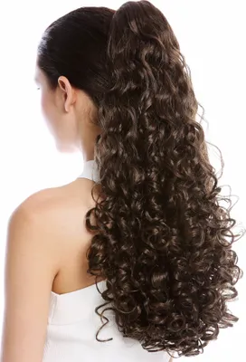 Produktbild von WIG ME UP Zopf Pferdeschwanz lockig voluminös lang Braun 9563B-V-8