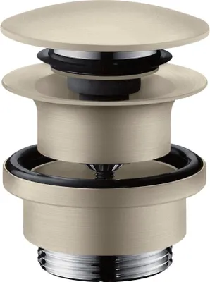 Produktbild von Ablaufventil Axor f WT- und Bidetmischer brushed nickel Push-Open, mit Überlaufloch