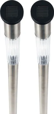 Immagine prodotto di Lampada solare a LED XXL per esterni (confezione da 2), resistente alle intemperie IP44, luce da giardino da 71 cm con picchetto a terra, illuminazione per patio