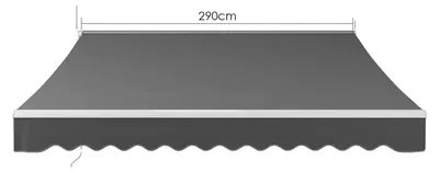 Immagine prodotto di Tenda da sole, retrattile, impermeabile e resistente ai raggi UV, dimensioni 300 x 250 cm (grigio)