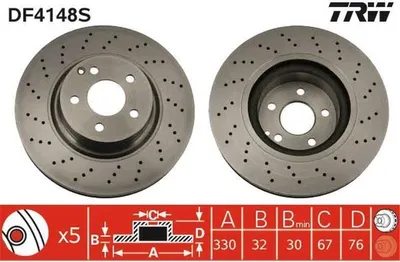 Produktbild von TRW Bremsscheiben (2 Stück) Vorderachse DF4148S
