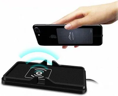 Immagine prodotto di Caricabatterie wireless per iPhone e smartphone - Ricarica rapida - Antiscivolo - Cuscinetti in silicone